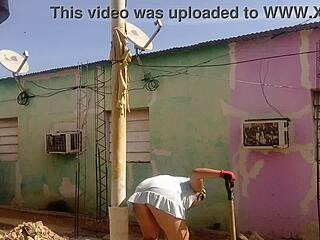 my neighbor can’t resist staring at my big latina ass in short dress