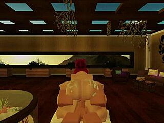 Slut gets fucked hard by big cock in Roblox game.