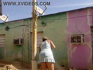 my neighbor can’t resist staring at my big latina ass in short dress