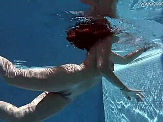 Diana Rius with Hot Tits Groped and Stripped Underwater in Public