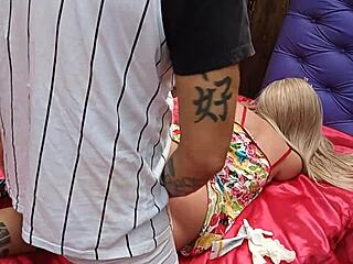 Just casually banging the blonde sex toy doll’s tight anal hole