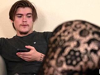 Mature cougar in doggystyle seduces boyfriend's son with deepthroat and cum