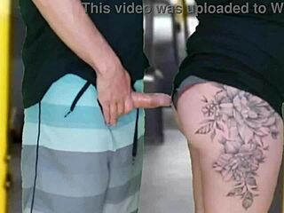 Old Guy Masturbates And Cums Inside Brunette On Bus