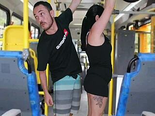 Old Guy Masturbates And Cums Inside Brunette On Bus