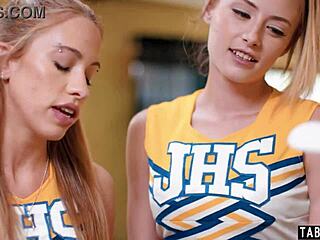 Petite cheerleaders Khloe and Kyler get anal from their coach.