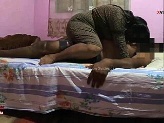Indian girl cheats with young neighbor in hard fuck, blowjob, and cum on tits