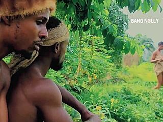 Okoro And Emeka Receive Awesome Blowjob From Adaura On The Farm