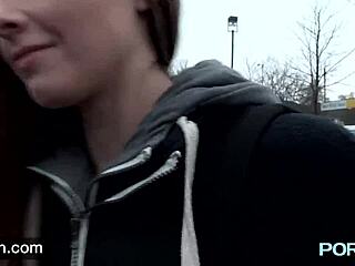 Horny Skinny Brunette Leyla Flashes In Public With Small Tits And Shaved Pussy!