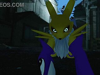 毛茸茸狐狸Renamon户外公开被猛干奇遇