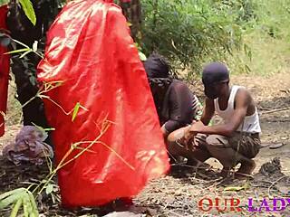 African Chief Priest Fucks Wife In Outdoor Threesome To Get Pregnant.
