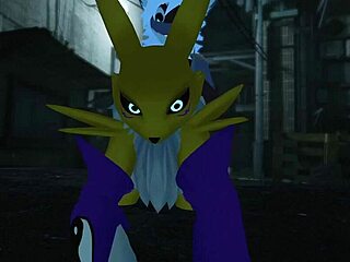 毛茸茸狐狸Renamon户外公开被猛干奇遇