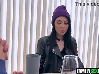 Stepdaughters Compete For Stepdad's Attention In FFM Contest With Blowjobs And Sex