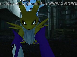 毛茸茸狐狸Renamon户外公开被猛干奇遇