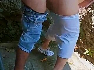 Horny cousins fuck behind abandoned house