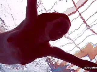 Martina Shows Tight Pussy In Blue Bikini Underwater.