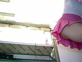 Dumb 18 Yo Bitch In Pink Mini Skirt Hidden Voyeur Camera Upskirt