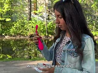 my friend makes me cum in public with vibrator