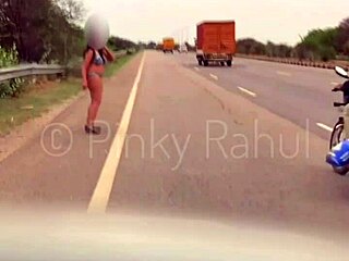 Pinky Naked Dare On Indian Highways