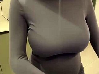 Are you jerking off on your stepmom's big milky tits outdoors?