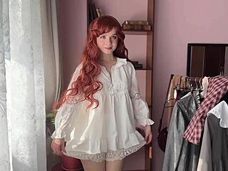 library girl in lingerie