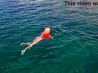 blue water and a naked girl