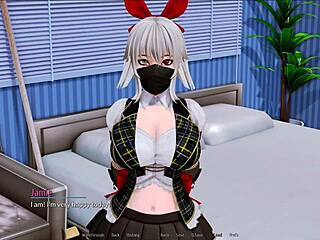 playing harem hotel game in hotel room 😊