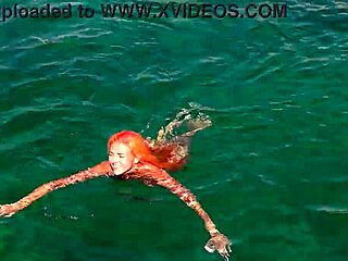 blue water and a naked girl