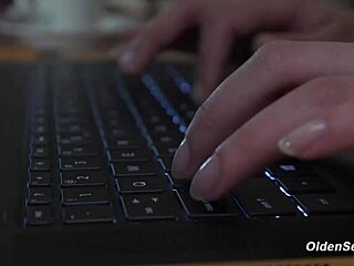 Teen caught masturbating gets fucked by grandpa in office