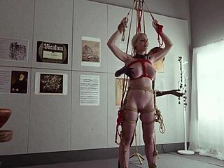 submissive bondage puppet rebel rhyder sucks cock and eats ass in a demented threesome game