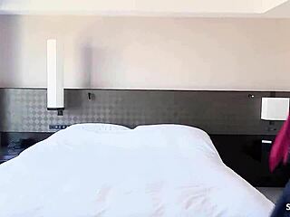 Petite japanese teen seduced for first creampie by older man