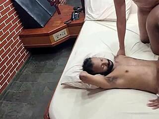 Mel Morena does rough anal and double penetration backstage in motel.