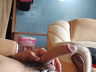 Masturbating in the living room