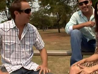 Amazing Brunette in Heels Gets Spanked Cowgirl Sex with Another Man in Front of BF