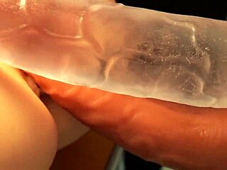 Double hole in pink pussy