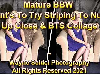 Why does this mature BBW strip in lingerie, showing hairy legs and upskirt?