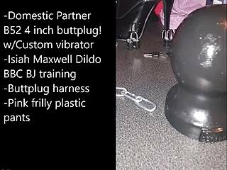 Preparing for sissy selfbondage with monster cock and toys