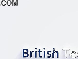 British teen 18+ in lingerie teases neighbor with deepthroat blowjob and swallows cumshot in homemade cosplay scene.