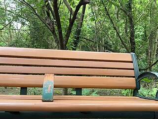 asian girl feels so exposed masturbating in the park with people walking by