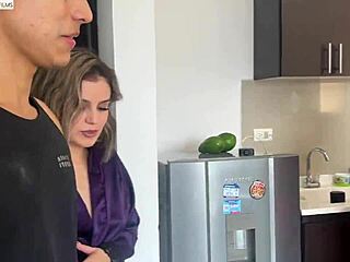 madrastra latina with huge natural tits massages and fucks her muscular body in homemade solo session