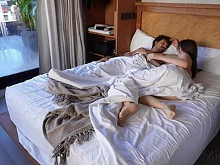 She casually woke me up by riding my cock with her big ass in cowgirl position