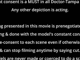 Dr. Tampa conducts entrance physical at Tampa University for Kalani Luana.