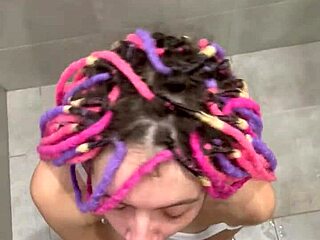 huge squirt after cumshot and eating sperm in bedroom