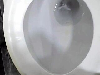 Close Up Black Shaved Cock Masturbation In Restroom Cum Release