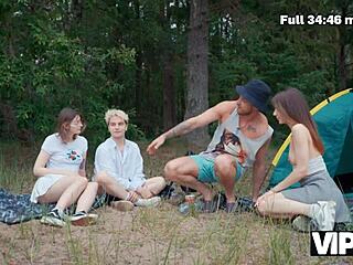 Horny couples explore ass licking and group fucking in the wild forest setting