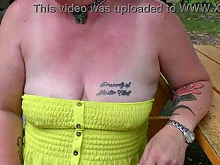 Trashy Kiwi milf bitch flaunts submissive piercing in blatant public disgrace at holiday park outdoor