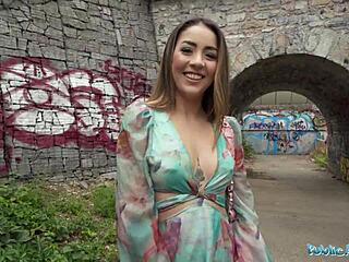 Shy Innocent Brunette Kitty Sucks Massive Cock Hard In Wet Public Outdoor POV Encounter