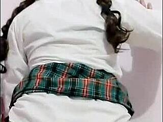 What if innocent Mexican schoolgirl in uniform masturbates to orgasm with anal creampie in public homemade video?