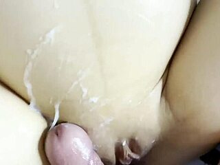 Pregnant brunette takes cumshots in mouth and on ass compilation