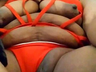 this teen 18+ ebony babe starts with solo masturbation using toys then joins milf for anal group fucking and creampie