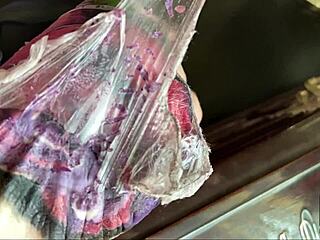 slow motion peel of fresh tattoo second skin in alternative babe style